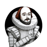 Shakespeare as a robot in the style of davinci